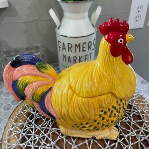 Vintage Rooster/Chicken Cookie Jar Large Home Kitchen Decor